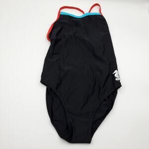 Charm Leaks One Piece Open Back Swimsuit in Black Size M